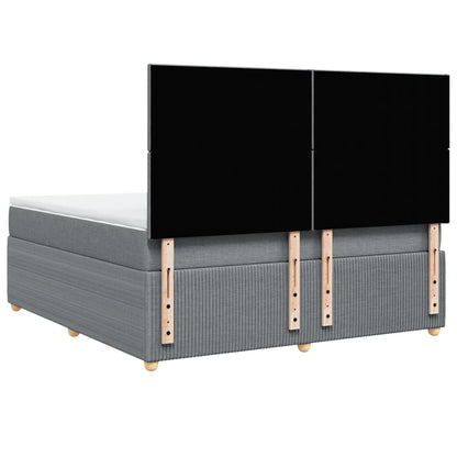 Boxspring met matras stof lichtgrijs 180x200 cm