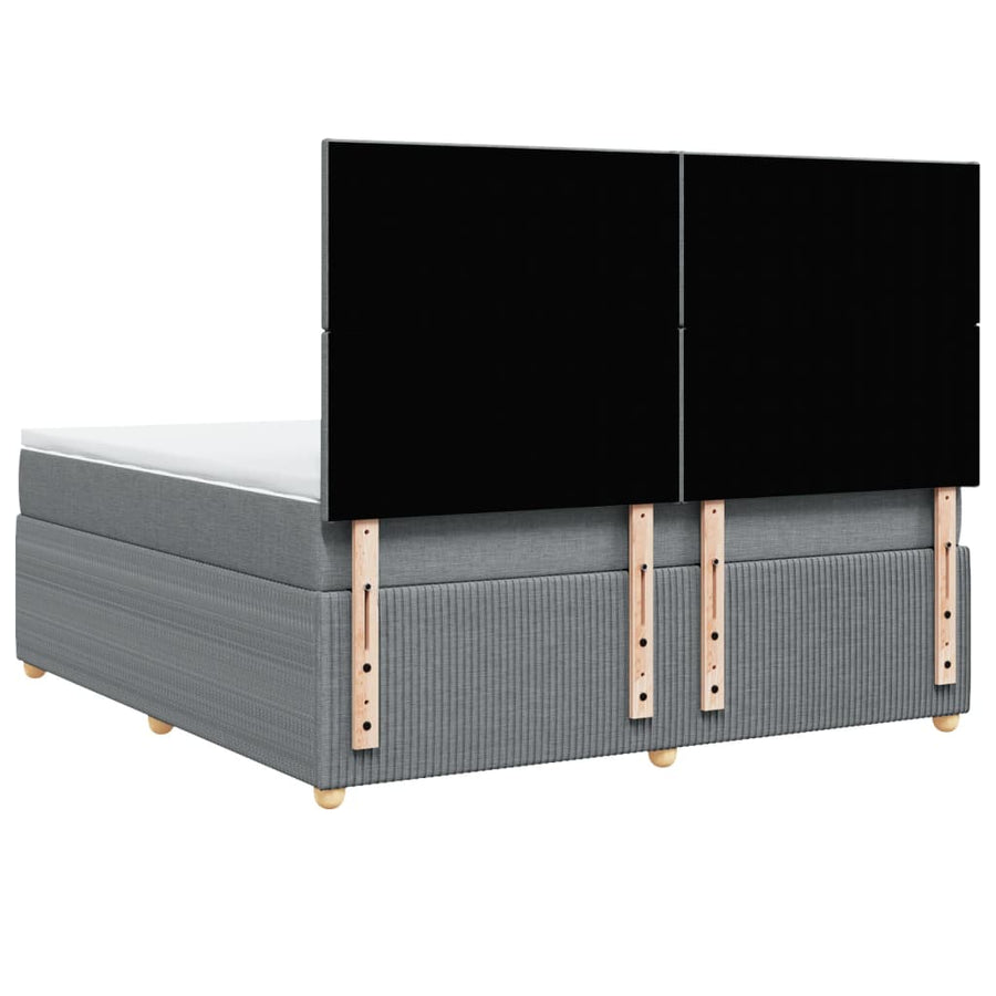 Boxspring met matras stof lichtgrijs 180x200 cm