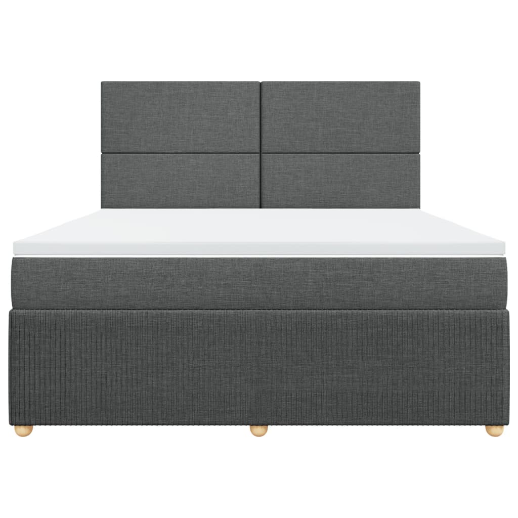 Boxspring met matras stof donkergrijs 180x200 cm