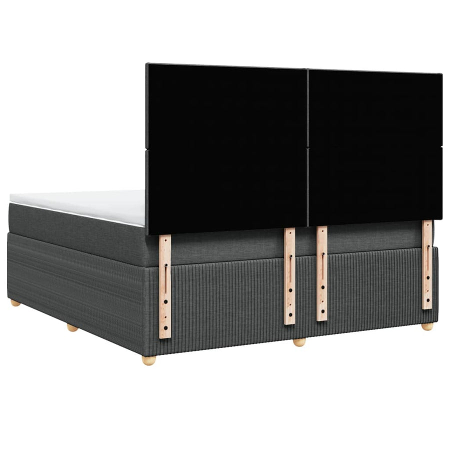 Boxspring met matras stof donkergrijs 180x200 cm