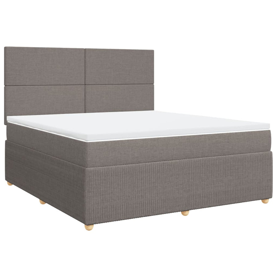 Boxspring met matras stof taupe 180x200 cm