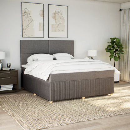 Boxspring met matras stof taupe 180x200 cm