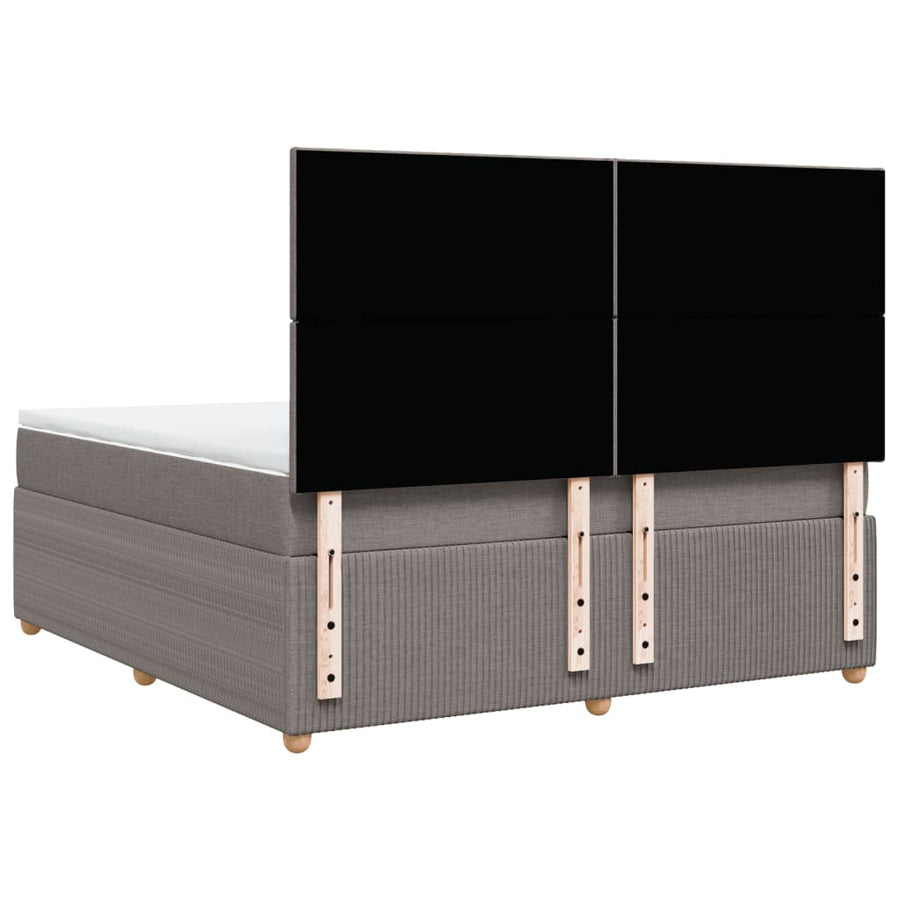 Boxspring met matras stof taupe 180x200 cm
