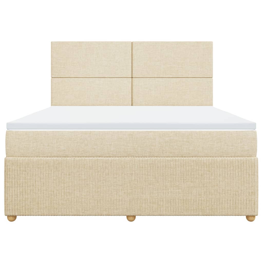 Boxspring met matras stof crèmekleurig 180x200 cm