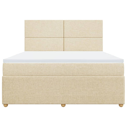 Boxspring met matras stof crèmekleurig 180x200 cm