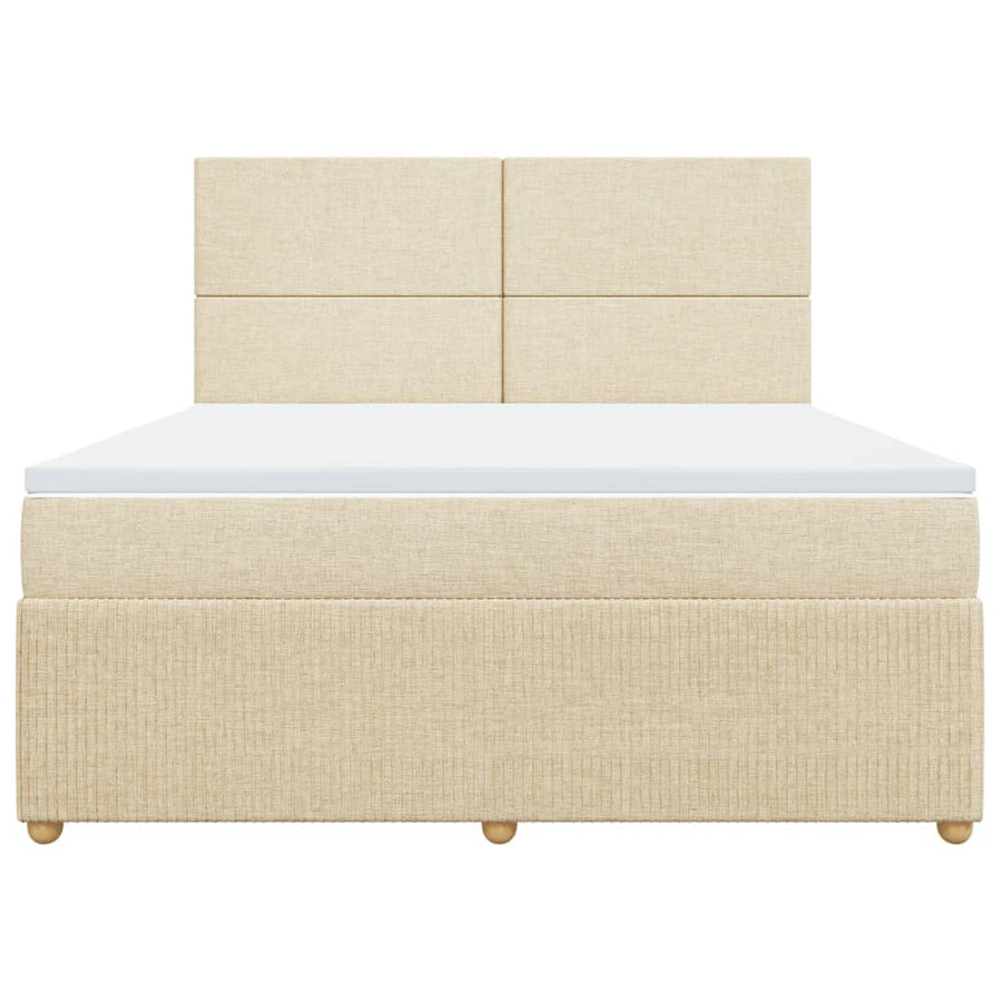 Boxspring met matras stof crèmekleurig 180x200 cm