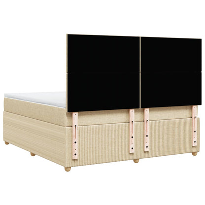 Boxspring met matras stof crèmekleurig 180x200 cm