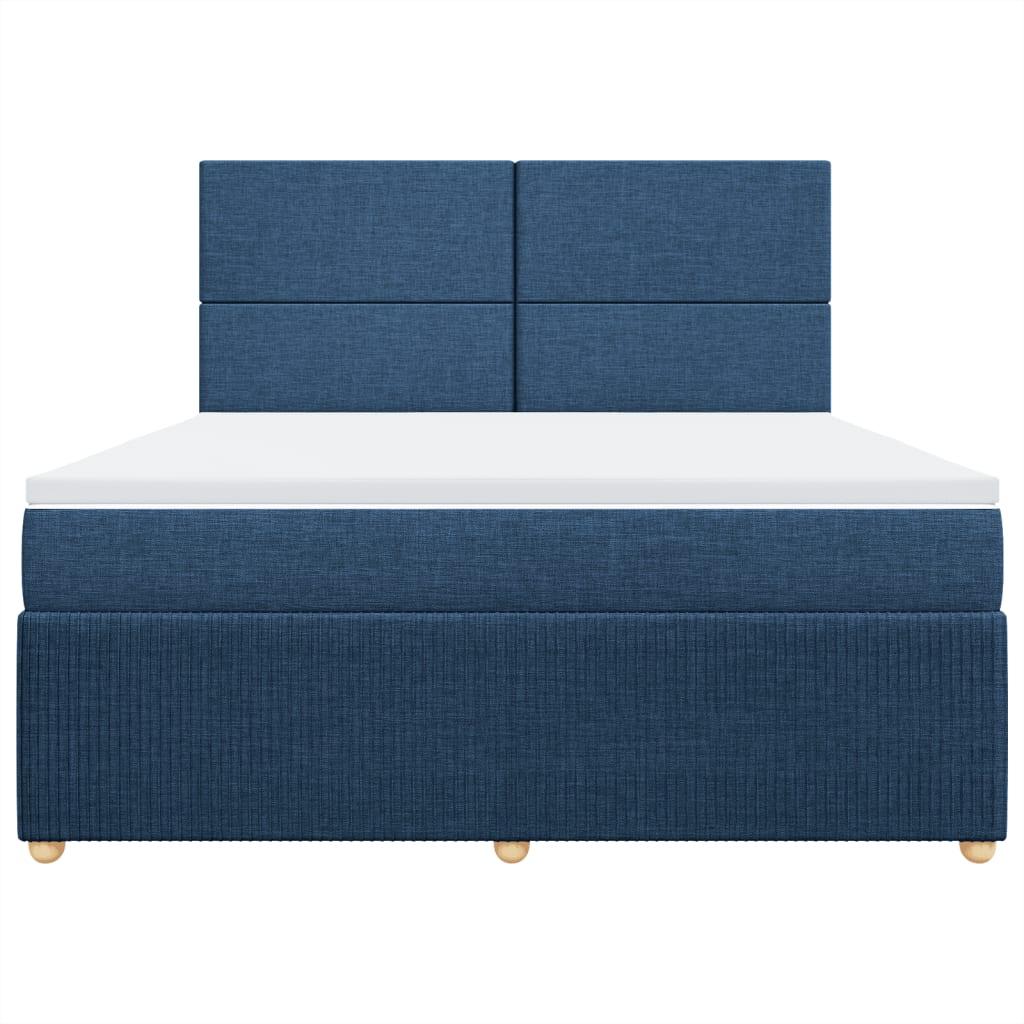 Boxspring met matras stof blauw 180x200 cm