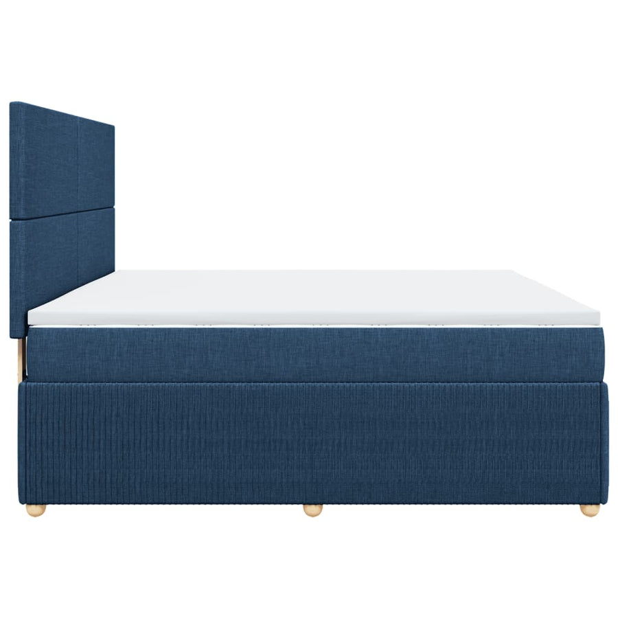 Boxspring met matras stof blauw 180x200 cm
