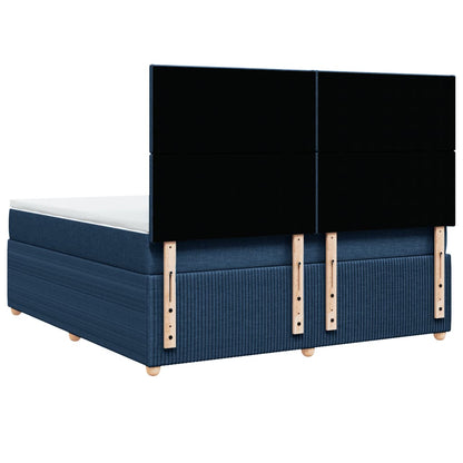 Boxspring met matras stof blauw 180x200 cm