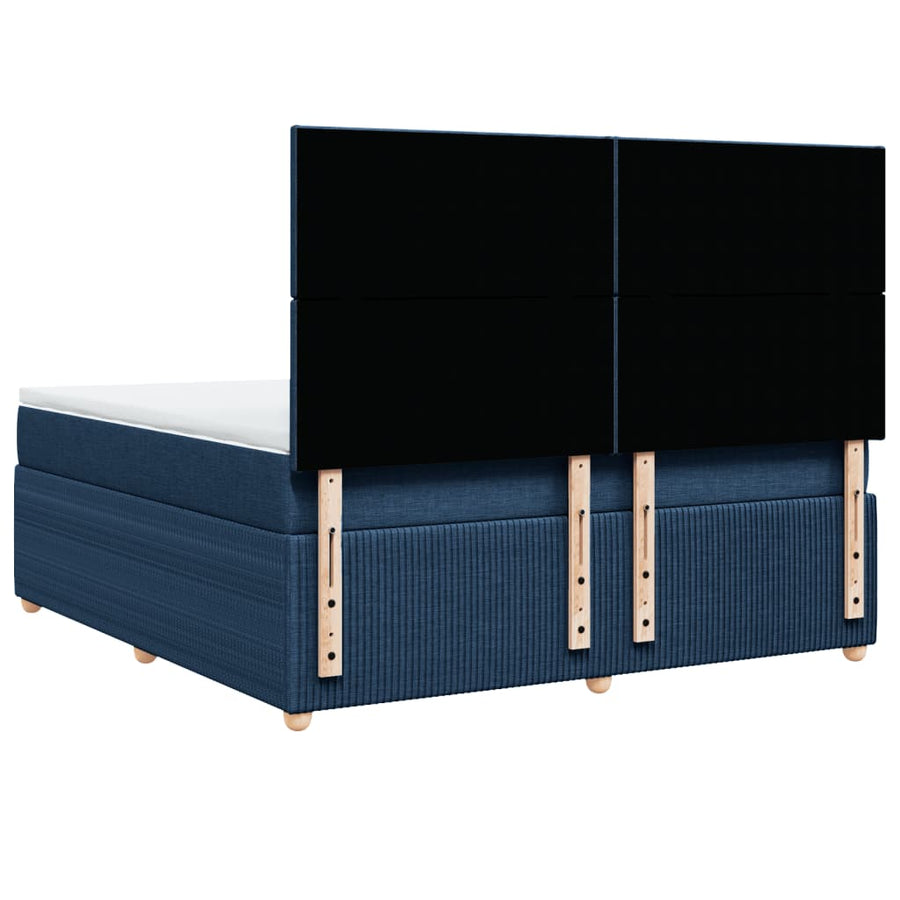 Boxspring met matras stof blauw 180x200 cm