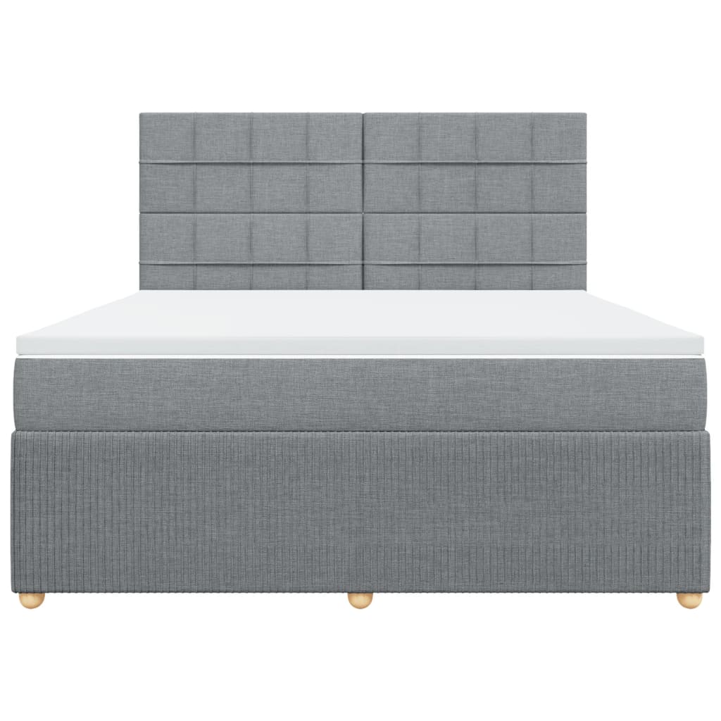 Boxspring met matras stof lichtgrijs 180x200 cm