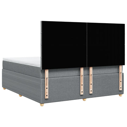 Boxspring met matras stof lichtgrijs 180x200 cm