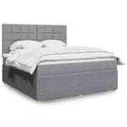 Boxspring met matras stof lichtgrijs 180x200 cm