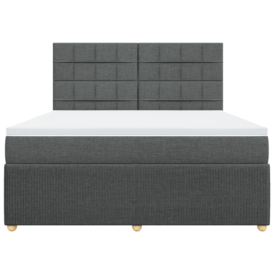 Boxspring met matras stof donkergrijs 180x200 cm