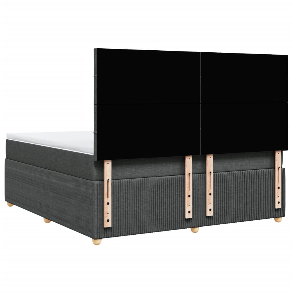 Boxspring met matras stof donkergrijs 180x200 cm