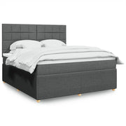 Boxspring 180x200 cm donkergrijs met matras