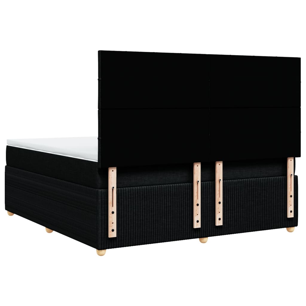 Boxspring met matras stof zwart 180x200 cm