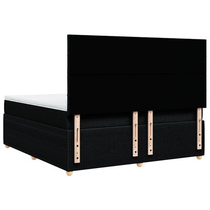 Boxspring met matras stof zwart 180x200 cm