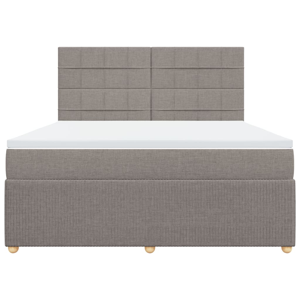 Boxspring met matras stof taupe 180x200 cm