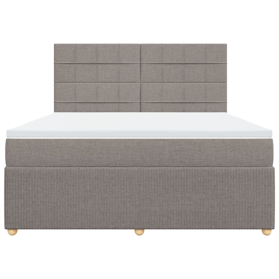Boxspring met matras stof taupe 180x200 cm