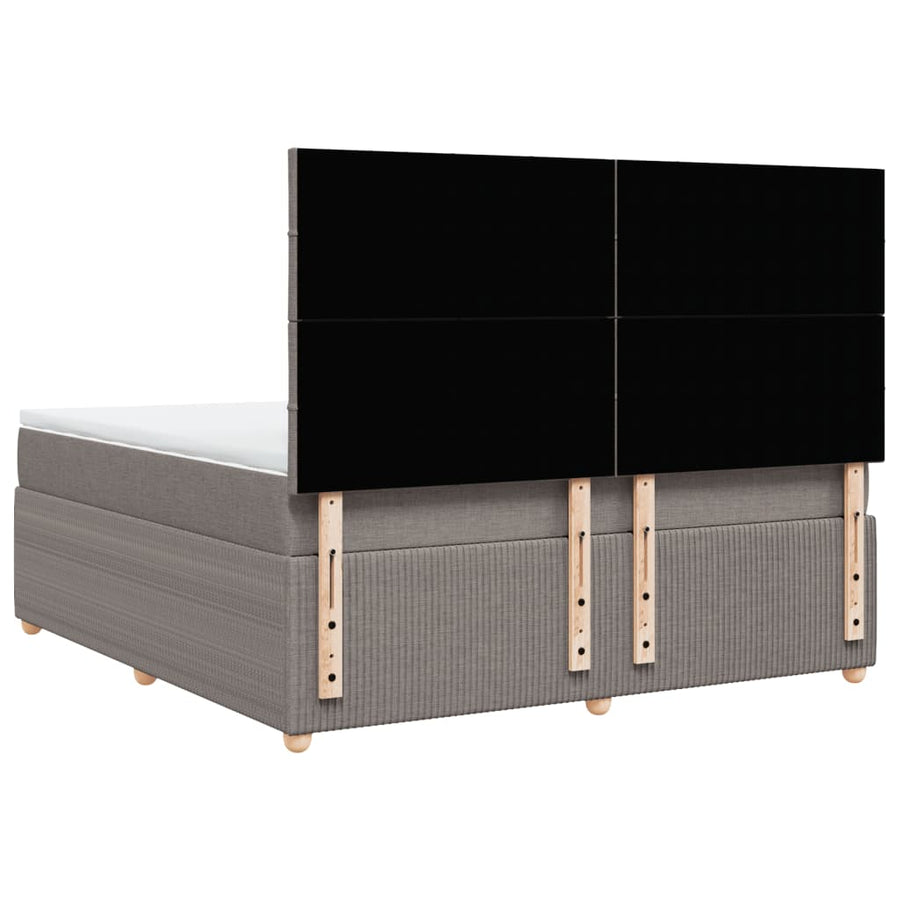 Boxspring met matras stof taupe 180x200 cm