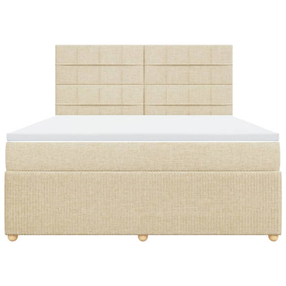 Boxspring met matras stof crèmekleurig 180x200 cm