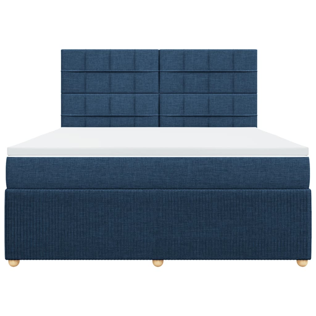 Boxspring met matras stof blauw 180x200 cm
