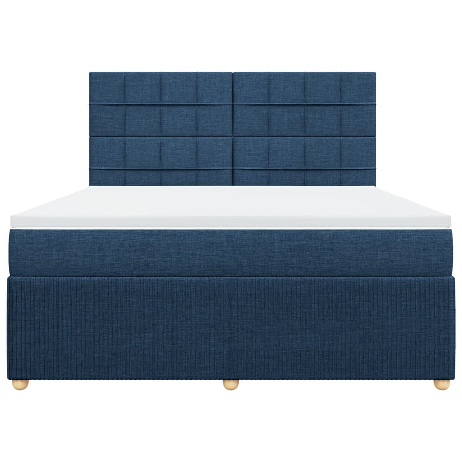 Boxspring met matras stof blauw 180x200 cm
