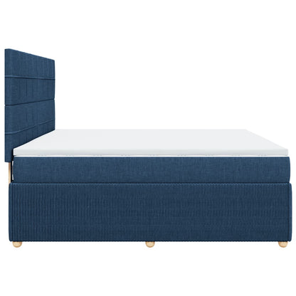 Boxspring met matras stof blauw 180x200 cm