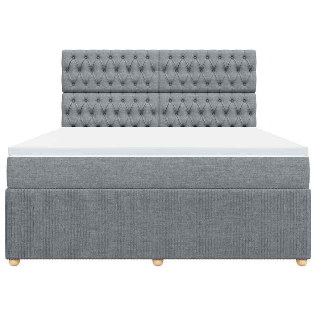 Boxspring met matras stof lichtgrijs 180x200 cm