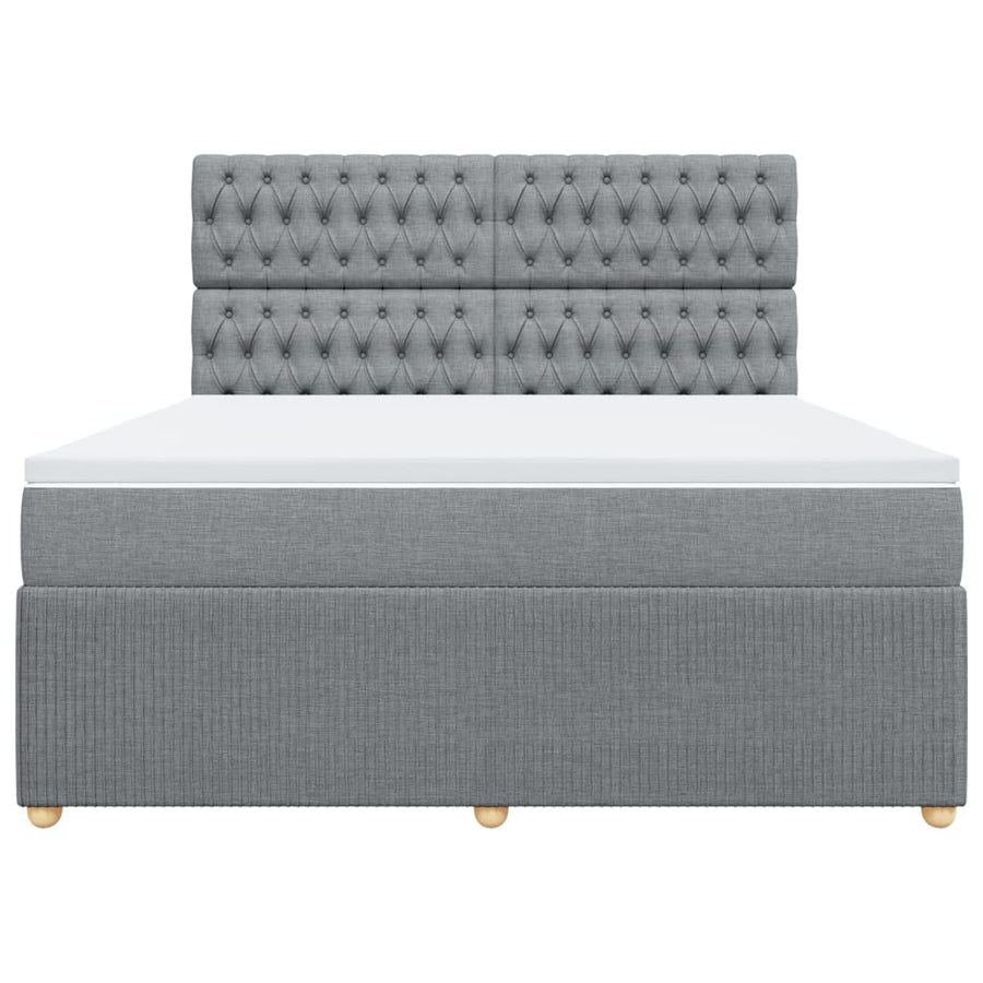 Boxspring met matras stof lichtgrijs 180x200 cm