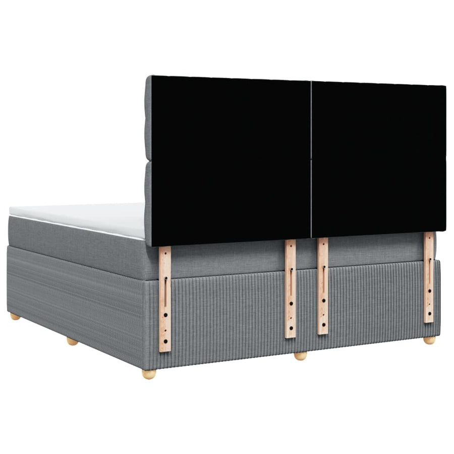 Boxspring met matras stof lichtgrijs 180x200 cm