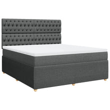 Boxspring met matras stof donkergrijs 180x200 cm