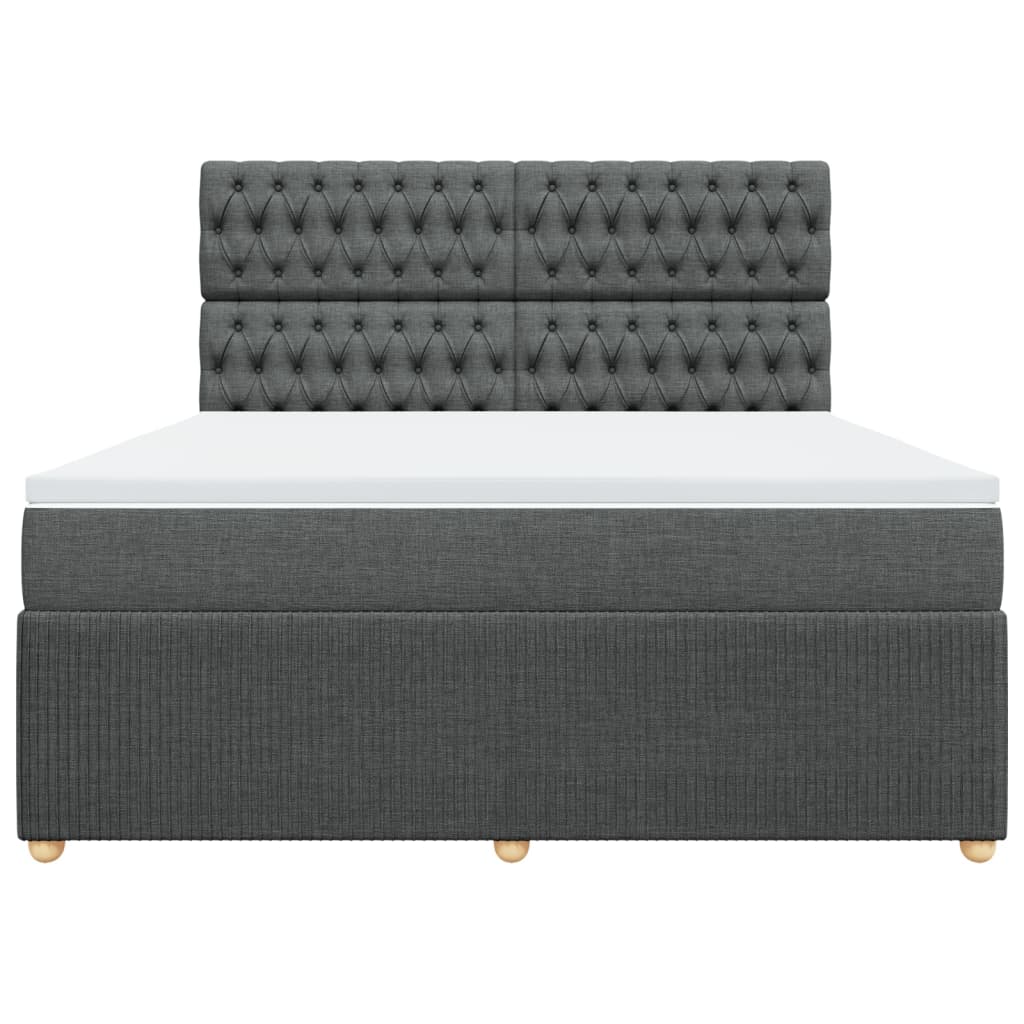 Boxspring met matras stof donkergrijs 180x200 cm