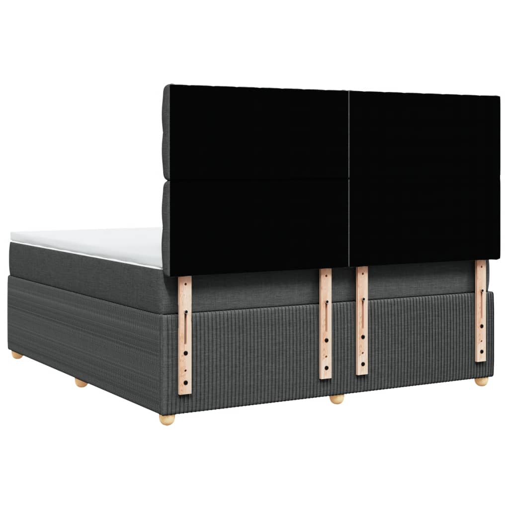 Boxspring met matras stof donkergrijs 180x200 cm