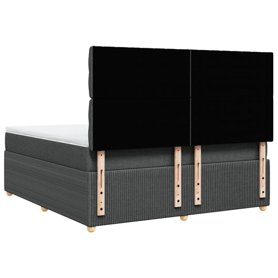 Boxspring met matras stof donkergrijs 180x200 cm
