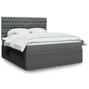 Boxspring 180x200 cm donkergrijs met pocketveringmatras