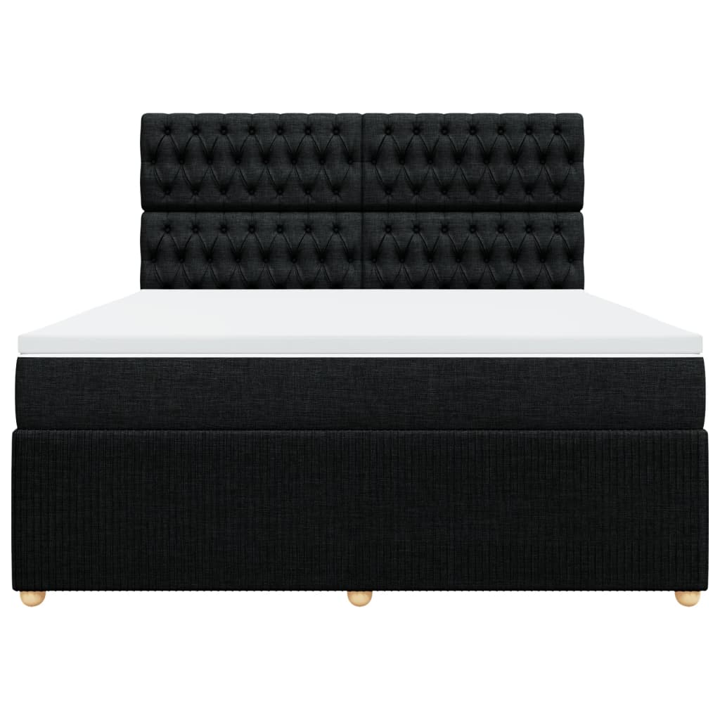 Boxspring met matras stof zwart 180x200 cm