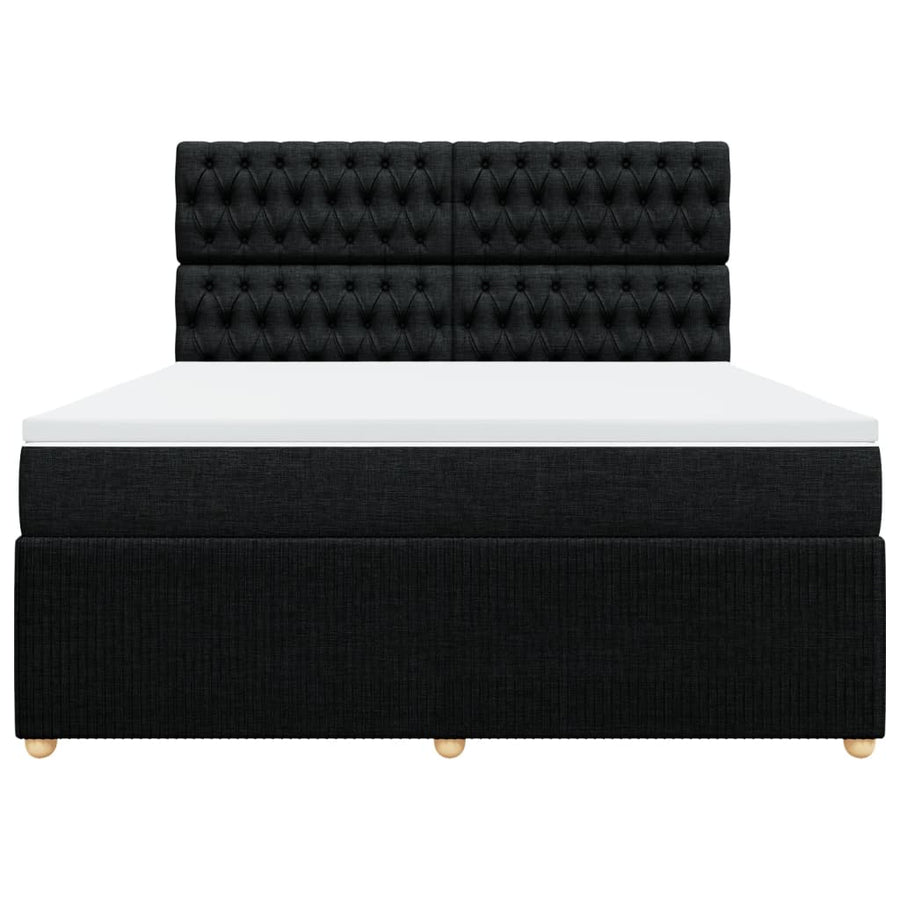 Boxspring met matras stof zwart 180x200 cm