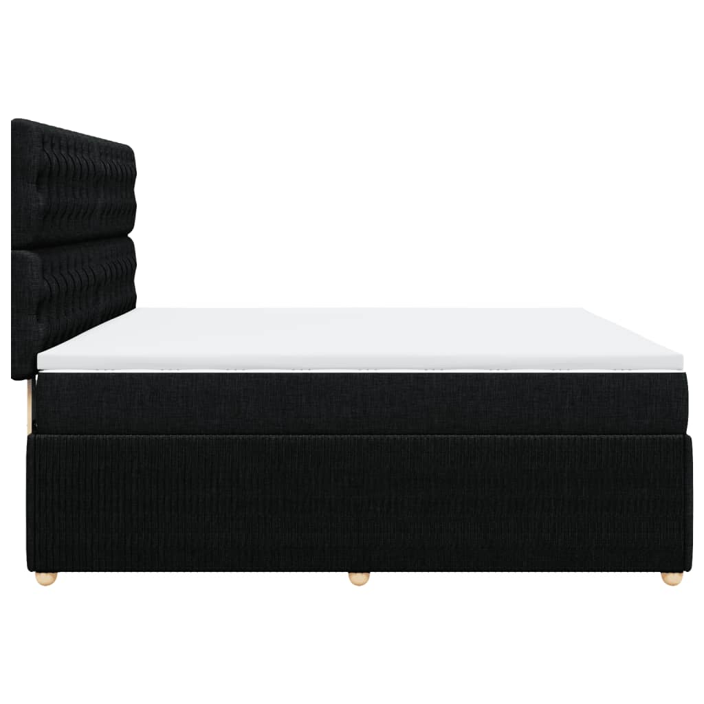 Boxspring met matras stof zwart 180x200 cm