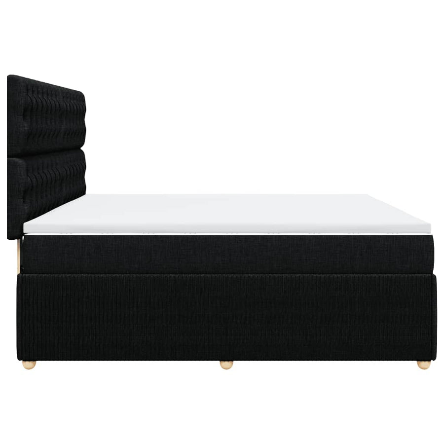 Boxspring met matras stof zwart 180x200 cm