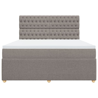 Boxspring met matras stof taupe 180x200 cm