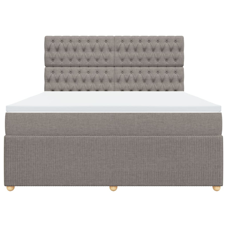 Boxspring met matras stof taupe 180x200 cm