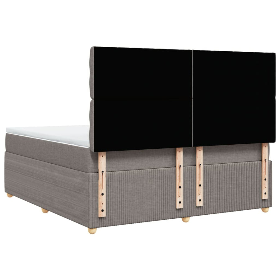 Boxspring met matras stof taupe 180x200 cm