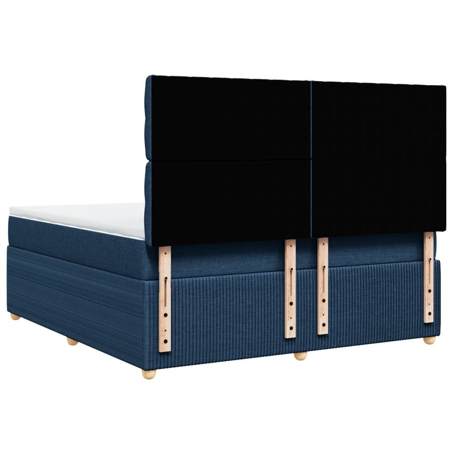 Boxspring met matras stof blauw 180x200 cm