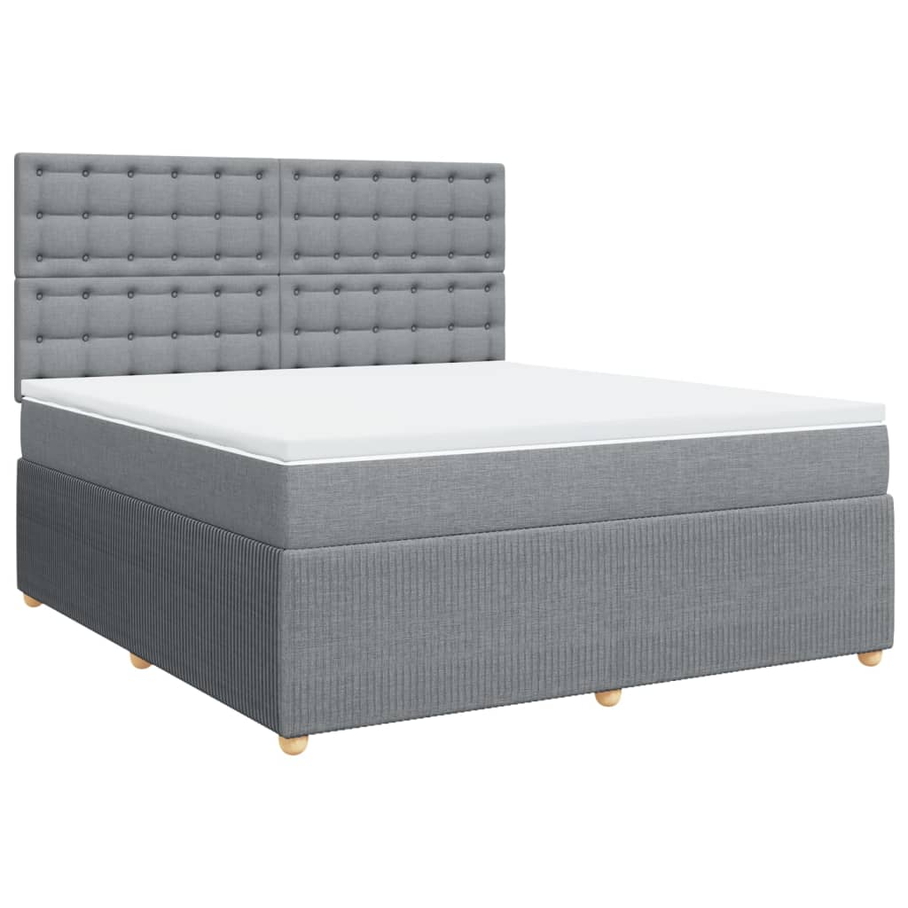 Boxspring met matras stof lichtgrijs 180x200 cm