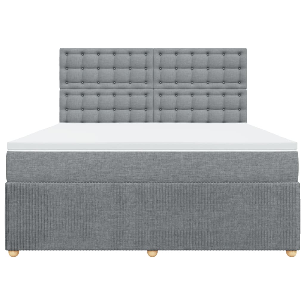 Boxspring met matras stof lichtgrijs 180x200 cm
