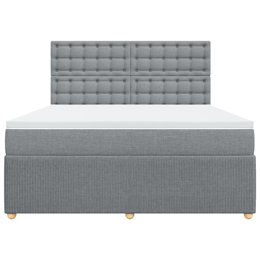 Boxspring met matras stof lichtgrijs 180x200 cm