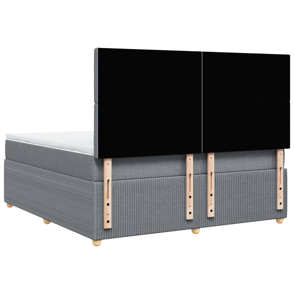 Boxspring met matras stof lichtgrijs 180x200 cm